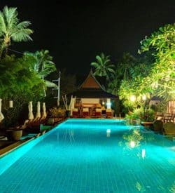 he Spa Owner Course offered by Penny Ellis, a 40+ year spa industry veteran, is personalised to the needs of each owner. Pictured is a swimming pool at spa during the evening