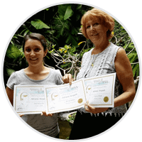 Adriana and penny on graduation day. She took Balinese Massage, Facial care for men and pregnancy massage.