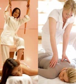 This shiatsu course package at the Bali International Spa Academy covers both shiatsu massage and A-shiatsu where the therapist walks on the client's back using bars to balance.