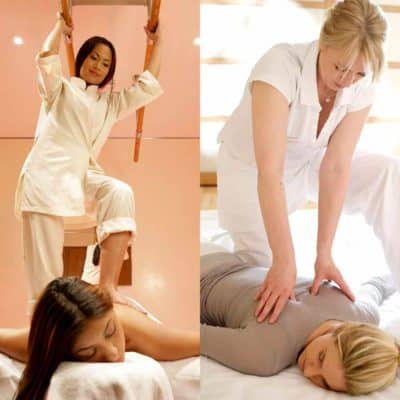 This shiatsu course package at the Bali International Spa Academy covers both shiatsu massage and A-shiatsu where the therapist walks on the client's back using bars to balance.